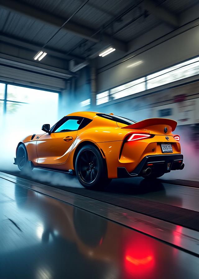 Toyota Supra performing a dyno run